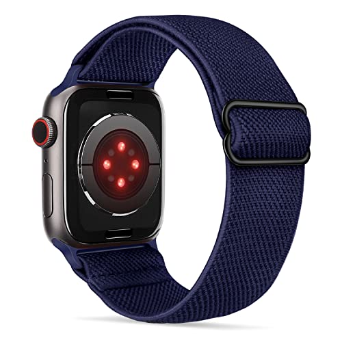 Tasikar Solo Loop Band Kompatibel mit Apple Watch Armband 41mm 40mm 38mm, Nylon Elastisches Armband Ersatzarmband Kompatibel mit Apple Watch SE2 SE Serie 9/8/7/6/5/4/3/2/1 (Dunkelblau) von Tasikar