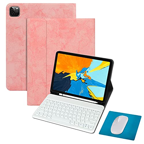 Tasnme iPad 11 Pro Tastatur Hülle 【Peach Pink Happy Pink Memory】iPad Pro 11 Zoll 2021/2020/2018 【3. / 2. / 1. Generation】 Abnehmbare Tastatur Magnet-Set von Tasnme