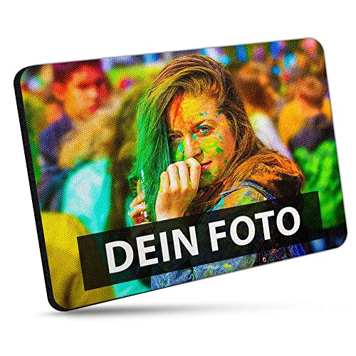 Bedrucktes Mauspad mit eigenem Foto und Text indivduell selbst gestalten - rutschfestes Stoff-Mousepad für Computer und Laptop - Rechteck - 27cm x 19cm - Stärke 3mm von Tassendruck