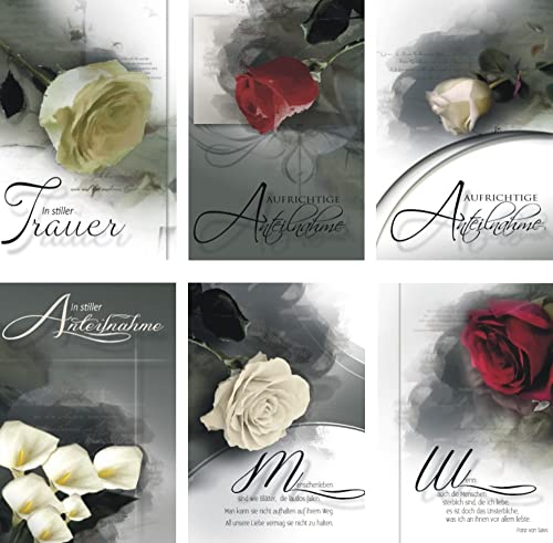 50 Grußkarten Beileidskarten Kondolenzkarten Trauer Trauerkarten Anteilnahme Beileid mit weißen Umschlägen von Taunus Grußkarten Verlag