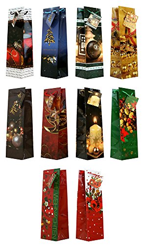 Taunus Grußkarten Verlag 10 Flaschentüten Weihnachten - 10 Motive 22-3000 Geschenktaschen Geschenktüten Tragetaschen von Taunus Grußkarten Verlag