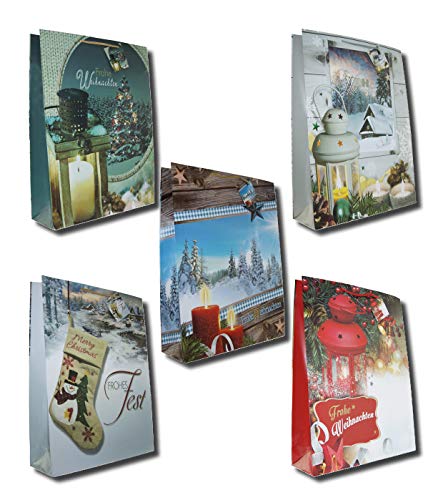 Taunus Grußkarten Verlag 10 Geschenktüten Weihnachten JUMBO - 5 Motive 22-2019 Geschenktaschen Geschenktüten Tragetaschen von Taunus Grußkarten Verlag