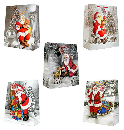 Taunus Grußkarten Verlag 10 Geschenktüten Weihnachten LARGE - 5 Motive 22-8870 Geschenktaschen Geschenktüten Tragetaschen von Taunus Grußkarten Verlag