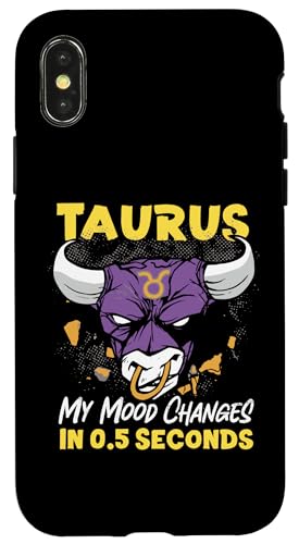 Tierkreiszeichen Stier: Stier - My Mood Changes In 0,5 Sekunden Hülle für iPhone X/XS Tierkreiszeichen Stier: Stier - My Mood Changes In 0,5 Sekunden Hülle für iPhone X/XS von Taurus Zodiac Sign Designs For Women