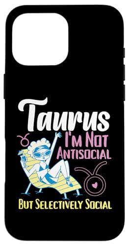 Tierkreiszeichen Stier: nicht antisocial, sondern selektiv sozial Hülle für iPhone 16 Pro Max Tierkreiszeichen Stier: nicht antisocial, sondern selektiv sozial Hülle für iPhone 16 Pro Max von Taurus Zodiac Sign Designs For Women
