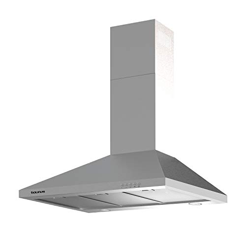 Taurus PR90IXAL Dekorative Dunstabzugshaube, Edelstahl, Breite 90 cm, 650 m³/h Absaugung, 3 Geschwindigkeiten, mechanische Bedienelemente, Effizienz A, 200 W, waschbar, mehrlagig, LED-Filter Taurus PR90IXAL Dekorative Dunstabzugshaube, Edelstahl, Breite 90 cm, 650 m³/h Absaugung, 3 Geschwindigkeiten, mechanische Bedienelemente, Effizienz A, 200 W, waschbar, mehrlagig, LED-Filter von Taurus