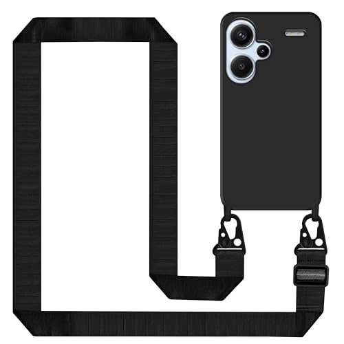 Handykette für Xiaomi Redmi Note 13 Pro+ 5G Hülle mit Band, Handyhülle Redmi Note 13 Pro Plus Case Silikon mit Kette Schutzhülle mit Weichem Mikrofaser-Innenfutter, Kordel zum Umhängen, Schwarz von Tawarror