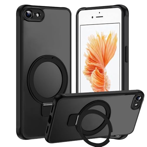 Tawarror 3-in-1 MagStänder Handyhülle für iPhone SE 2020/2022/ iPhone 8 Hülle für MagSafe, Matt Transluzente Magnetisch Schutzhülle für iPhone SE mit Ständer PC Kratzfest + TPU Stoßfest Case, Schwarz Tawarror 3-in-1 MagStänder Handyhülle für iPhone SE 2020/2022/ iPhone 8 Hülle für MagSafe, Matt Transluzente Magnetisch Schutzhülle für iPhone SE mit Ständer PC Kratzfest + TPU Stoßfest Case, Schwarz von Tawarror
