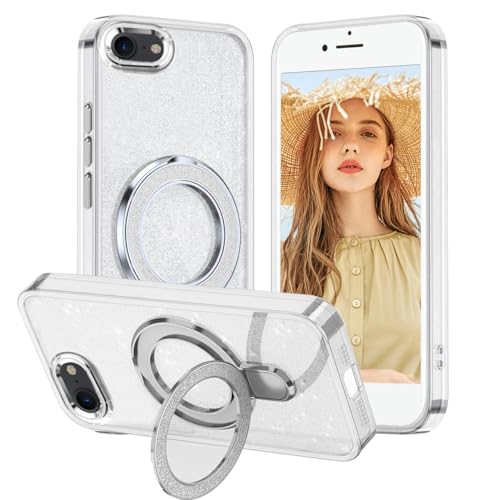 Tawarror Glitzer Handyhülle für iPhone 8/ iPhone SE 2020/2022 Hülle, Kompatibel mit MagSafe, Transparent Glitter Schutzhülle für iPhone SE 2/3 mit Ring Ständer Hart PC Kratzfest + TPU Stoßfest Case Tawarror Glitzer Handyhülle für iPhone 8/ iPhone SE 2020/2022 Hülle, Kompatibel mit MagSafe, Transparent Glitter Schutzhülle für iPhone SE 2/3 mit Ring Ständer Hart PC Kratzfest + TPU Stoßfest Case von Tawarror