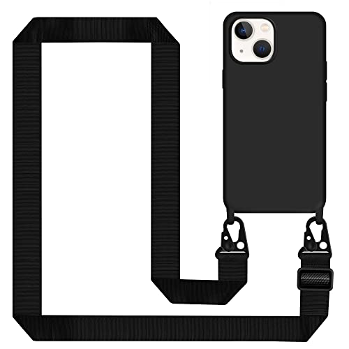 Tawarror Handykette für iPhone 13 Hülle mit Band, Handyhülle iPhone 13 Case Silikon mit Kette Stoßfest Schutzhülle mit Weichem Mikrofaser-Innenfutter, Kordel zum Umhängen, Schwarz Tawarror Handykette für iPhone 13 Hülle mit Band, Handyhülle iPhone 13 Case Silikon mit Kette Stoßfest Schutzhülle mit Weichem Mikrofaser-Innenfutter, Kordel zum Umhängen, Schwarz von Tawarror
