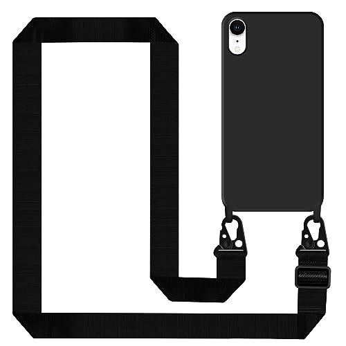 Tawarror Handykette für iPhone XR Hülle mit Band, Handyhülle iPhone XR Case Silikon mit Kette Stoßfest Schutzhülle mit Weichem Mikrofaser-Innenfutter, Kordel zum Umhängen, Schwarz Tawarror Handykette für iPhone XR Hülle mit Band, Handyhülle iPhone XR Case Silikon mit Kette Stoßfest Schutzhülle mit Weichem Mikrofaser-Innenfutter, Kordel zum Umhängen, Schwarz von Tawarror