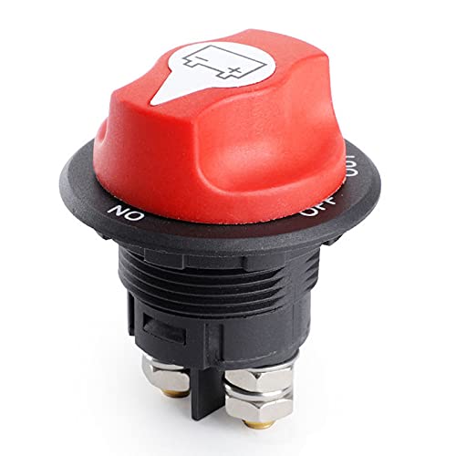 Batterie-Trennschalter Batteriehauptschalter Auto Batterieschalter 100A On-Off-Out 32V DC Stromschalter Wasserdichter Hauptschalter für Marine Motorrad LKW KFZ Boot 3 Positionen von Tawveml