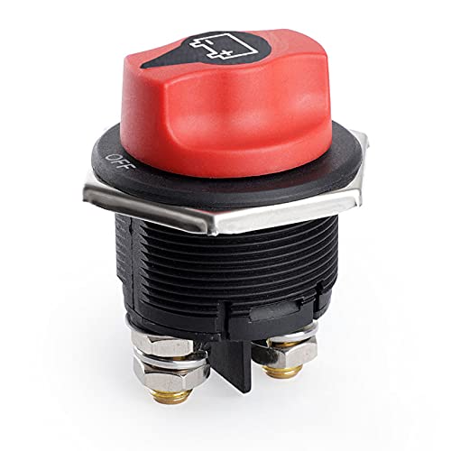 Tawveml Batterieschalter 12-24V 200A On-Off Power Kill Batterietrennschalter Akku Hauptschalter Stromschalter Wasserdicht für Boot Motorrad Yacht Auto KFZ Bus RV UTV-Fahrzeug von Tawveml