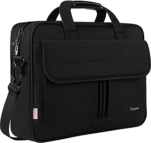 Taygeer Laptoptasche 17 Zoll, Große Aktentasche Laptop Schultertasche Wasserdicht Notebooktasche Business Laptop Tasche Herren Umhängetasche für Reisen Männer Frauen, Schwarz von Taygeer