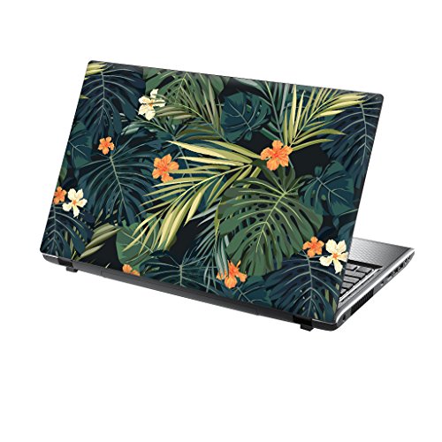 TaylorHe Folie Sticker Skin Vinyl Aufkleber mit bunten Mustern für 13-14 Zoll (34cm x 23,5cm) Laptop Skin Tropische Blumen, Bäume von TaylorHe Aufkleber fÙr 15,6 Zoll