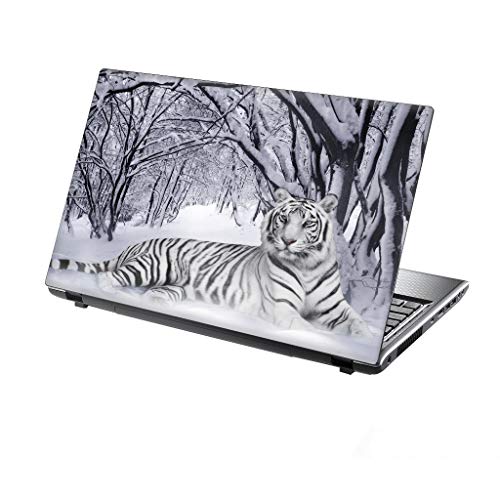 TaylorHe Folie Sticker Skin Vinyl Aufkleber mit bunten Mustern für 13-14 Zoll (34cm x 23,5cm) Laptop Skin Tiger im Schnee von TaylorHe Aufkleber für 15,6 Zoll