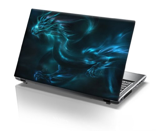 TaylorHe Folie Sticker Skin Vinyl Aufkleber mit bunten Mustern für 15 Zoll 15,6 Zoll (38cm x 25,5cm) Laptop Skin Drachen, blau von TaylorHe Aufkleber für 15,6 Zoll