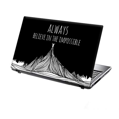 TaylorHe Folie Sticker Skin Vinyl Aufkleber mit bunten Mustern für 15 Zoll 15,6 Zoll (38cm x 25,5cm) Laptop Skin glaube an das Unmögliche von TaylorHe Aufkleber für 15,6 Zoll