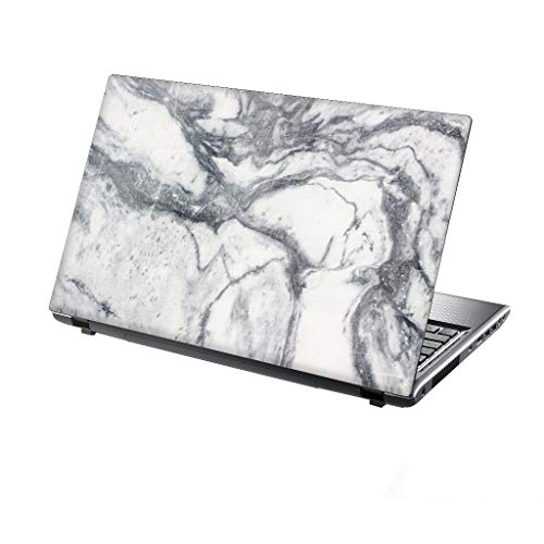 TaylorHe - Folie für Notebooks, 15,6 Zoll & 15 Zoll (39,6 cm & 38,1 cm), Notebook-Vinyl-Aufkleber mit farbigen Mustern und Leder-Effekt, hergestellt in England White Marble Texture von TaylorHe Aufkleber für 15,6 Zoll