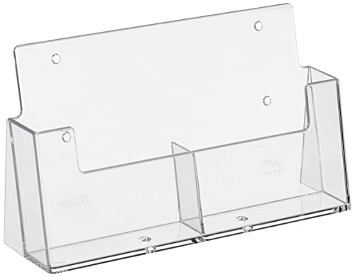 taymar 2CA6 DIN A6 Prospektständer mit 2 Fächern, transparent von Taymar