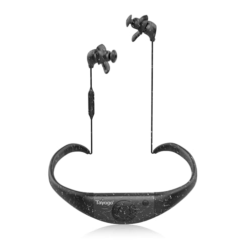 Tayogo Kopfhörer Schwimmen, Bluetooth 5.3,IPX8 Kopfhörer Wasserdicht, Schwimm Kopfhörer, Built-in MP3-Player, 32GB Speicher für Schwimmen, Laufen und Radfahren (Black) von Tayogo