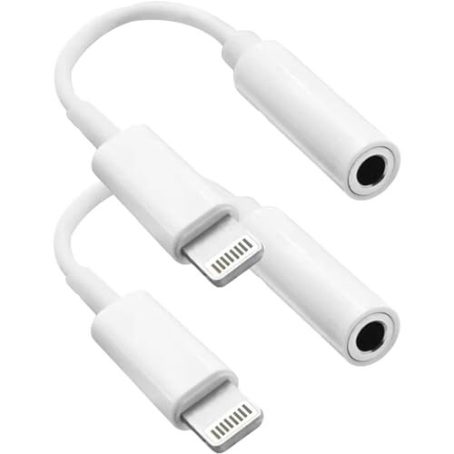 (2PCS) Kopfhörer adapter für iPhone Dongle auf 3,5mm Klinke iPhone Adapter kopfhörer Aux Audioanschluss Kopfhörersplitter Kompatibel für iPhone 14/13/12/11/XS Max/7/8Plus unterstützt alle iOS-Systeme von Tayte