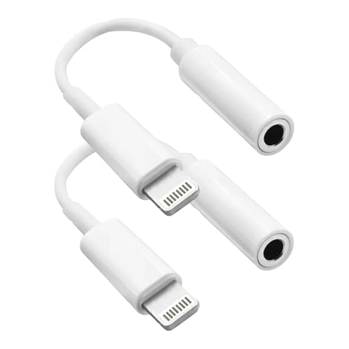 Tayte 2PC Kopfhörer Adapter für iPhone auf 3.5mm, Lightning auf Klinke Aux Audio Kopfhörer Adapter Kompatibel mit für iPhone 14 13 12 11 Pro/XS Max 8 7 Plus Unterstützt alle iOS Systeme Weiß Tayte 2PC Kopfhörer Adapter für iPhone auf 3.5mm, Lightning auf Klinke Aux Audio Kopfhörer Adapter Kompatibel mit für iPhone 14 13 12 11 Pro/XS Max 8 7 Plus Unterstützt alle iOS Systeme Weiß von Tayte