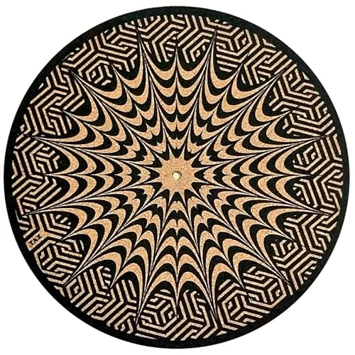 Taz Studio: Plattenspieler Slipmat – Speziell (cork. Psychedelic Geometrische Ohr Fisch von Taz Studio