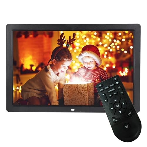 17inch 1440 * 900HD Digitales Foto Bild Rahmen Wecker Player Album Fernbedienung Weiß für die Heimdekoration (EU-Stecker) von Tbest