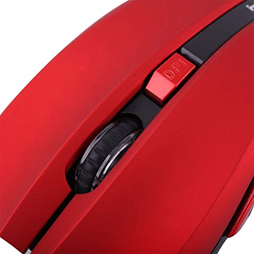 2,4 GHz Kabellose Tragbare Optische Gaming-Maus, Mechanische Mäuse für Computerspiele, Schwarz, Zubehör, Computerzubehör und Teile (Rot) von Tbest