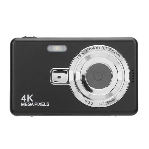 2,4 -Zoll -Digitalkamera Anti Shake 16x Zoom 50MP Fotos 4K Videokamera mit Fülllicht für Anfänger Weihnachtsfest (64GB) von Tbest