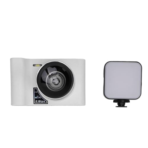 2,5K 24MP Digitalkamera 2.8 -Zoll -Bildschirm 16x Digitales Zoom Multifunktional WiFi Vlogging Kamera mit Fülllicht für Ausflüge und Partys (White) von Tbest