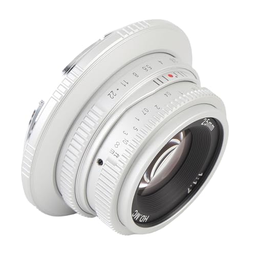 25 mm F1,7 große Blende, manueller Fokus, Festobjektiv für RF Mount APS – C-Format-Objektiv R7 R10 R50 R100 RP R5 R6 für Hochformat und Landschaft (Silber) von Tbest