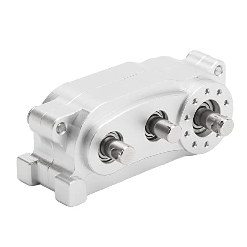 313 Mm Verteilergetriebe, 2 Geschwindigkeiten, CNC-gefräste Eloxierte Aluminiumlegierung, RC-Teile für SC1/10 RC-Auto, Metall-Verteilergetriebe, RC-Getriebe (SILVER) von Tbest