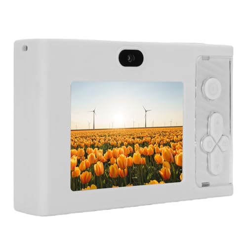 48MP 1080p HD Dual Objektiv Autofokus Kompaktkamera Vlog Selfie -Kamera 2,4 Zoll Bildschirm Jungen Mädchen (White) von Tbest
