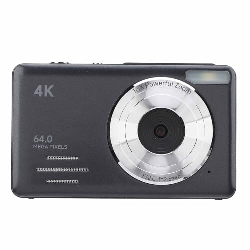4K 64MP Digital Kamera 18X Zoom Tragbare Fotografie Ausrüstung für Anfänger (Black) von Tbest