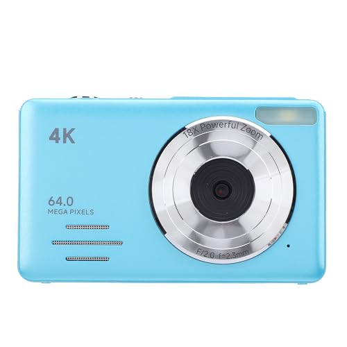 4K 64MP Digital Kamera 18X Zoom Tragbare Fotografie Ausrüstung für Anfänger (Blue) von Tbest