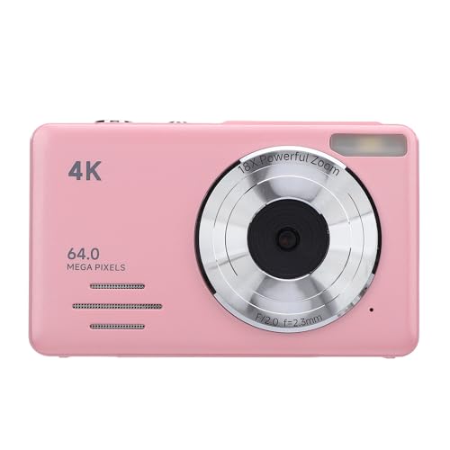 4K 64MP Digital Kamera 18X Zoom Tragbare Fotografie Ausrüstung für Anfänger (PINK) von Tbest