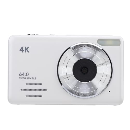 4K 64MP Digital Kamera 18X Zoom Tragbare Fotografie Ausrüstung für Anfänger (White) von Tbest