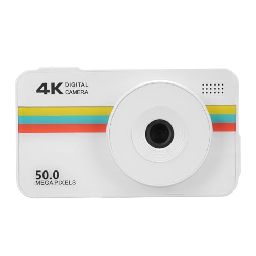 4K Dual Objektiv Autofokus Digitalkamera 50MP HD -Videokamera für Teenager Erwachsene (White) von Tbest