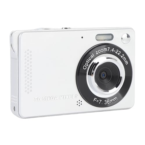 50 MP 1080p Digitalkamera HD -Bildschirm Autofokus Tragbare Kompaktkamera für Student Girl Boy Support Bis zu 64 GB (Silver) von Tbest