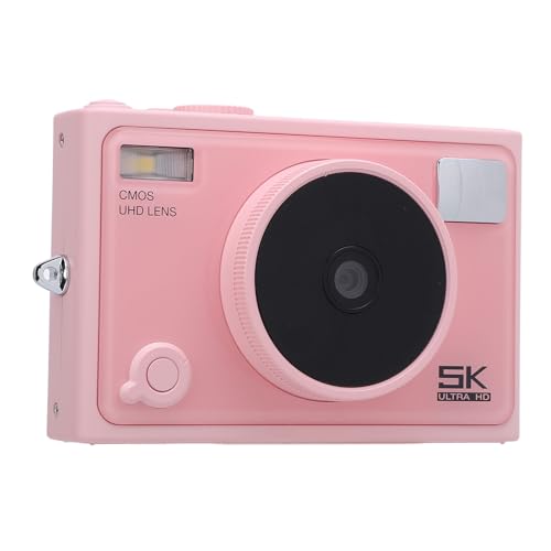 5K 72MP Digitalkamera Compact Creative Photography 18x Zoom Tragbare Reisebereich -Videokamera 1300mah (PINK) von Tbest