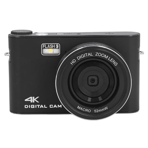 64MP Digitalkamera 18x Digital Zoom 4K Vlogging Camera für Live -Streaming- und Webcasting 3.0 -Zoll -TFT -LCD -Touchscreen (Black) von Tbest