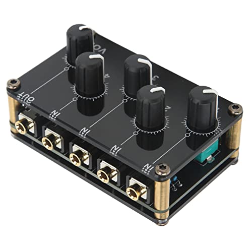 Audio -Mixer, Compact Stereo -Audio -Mixer mit 4 Eingangsknöpfen für die Tragbare Passive Soundboardkonsole für CD -Player von Tbest