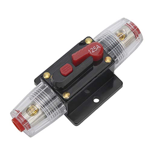 Automatiksicherungshalter Sicherungshalter,12-24V 125A Stereo Audio Leistungsschalter Selbst Wiederherstellung Sicherung Inline Halter für Auto Boot von Tbest