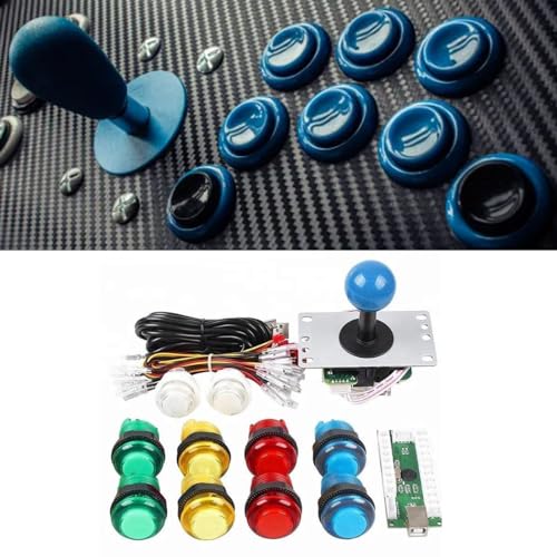 DIY Arcade Joystick Kit Platine Joystick USB PC Joystick Beleuchtete Tasten Arcade Game Controller für Gaming-Enthusiasten von Tbest