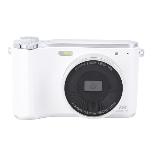 Digital Kamera 64MP 4K Vlogging Autofokus Kompakt Kamera (White) von Tbest