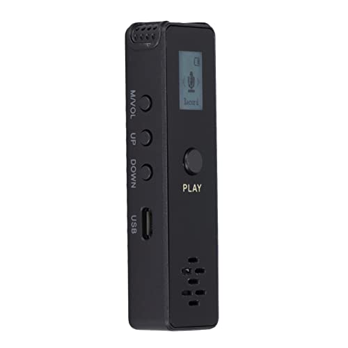 Digitales Diktiergerät mit Rauschunterdrückung, Stereo-Bildschirm, Audioaufnahmegerät mit MP3-Player. Silberne Digitale Diktiergeräte (Black) von Tbest