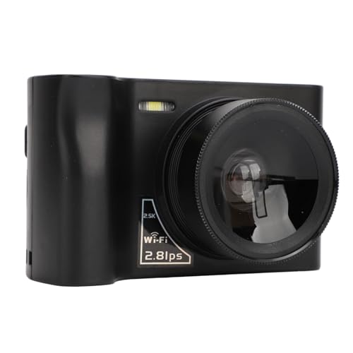 Digitalkamera, 2,5 K, 24 MP, 16-facher Digitalzoom, 1800 MAh, MP3-Spiele mit 2,88-Zoll-Bildschirm, WiFi, Spiegellose Kamera für Unterwegs (Black) von Tbest