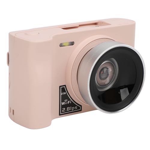 Digitalkamera, 2,5 K, 24 MP, 16-facher Digitalzoom, 1800 MAh, MP3-Spiele mit 2,88-Zoll-Bildschirm, WiFi, Spiegellose Kamera für Unterwegs (PINK) von Tbest